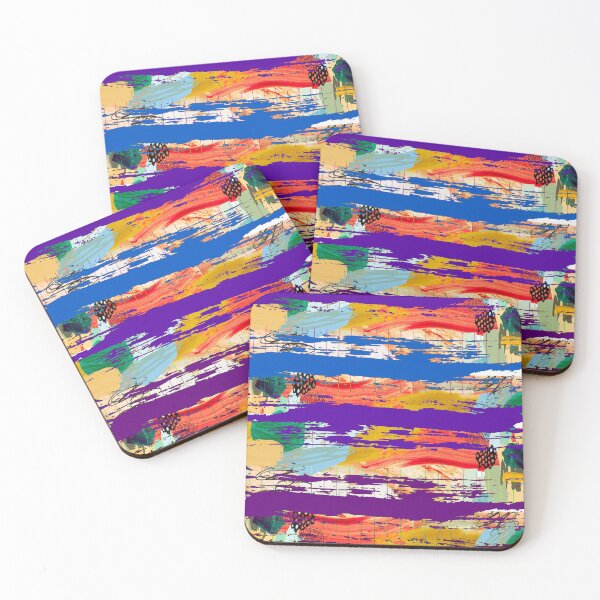Item preview, Acrylic Stripped Brush Strokes Collage Patterned designed and sold by Designs By YL.