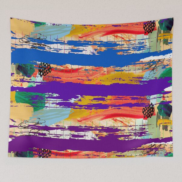 Item preview, Acrylic Stripped Brush Strokes Collage Patterned designed and sold by Designs By YL.