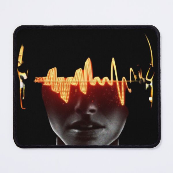 a dark man with a heart pulse Mouse Pad