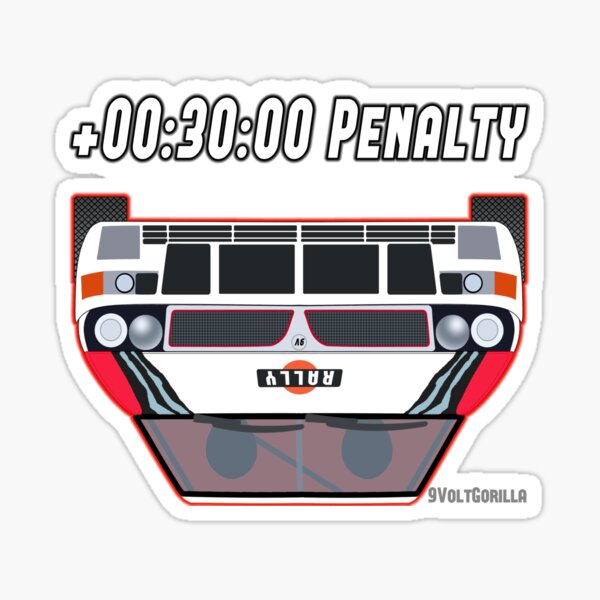 9VoltGorilla Sim Racing Rally Time Penalty Roll-Over Sticker
