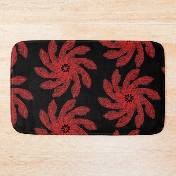 Item preview, Feathers Floral pattern in Red - Unique Pattern Design designed and sold by SheetalMourya.