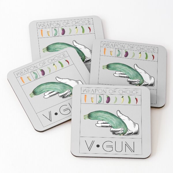 Item preview, GO VEGAN - V GUN _ WEAPON OF CHOICE _ ZUCCHINI designed and sold by PagotoCaroto.