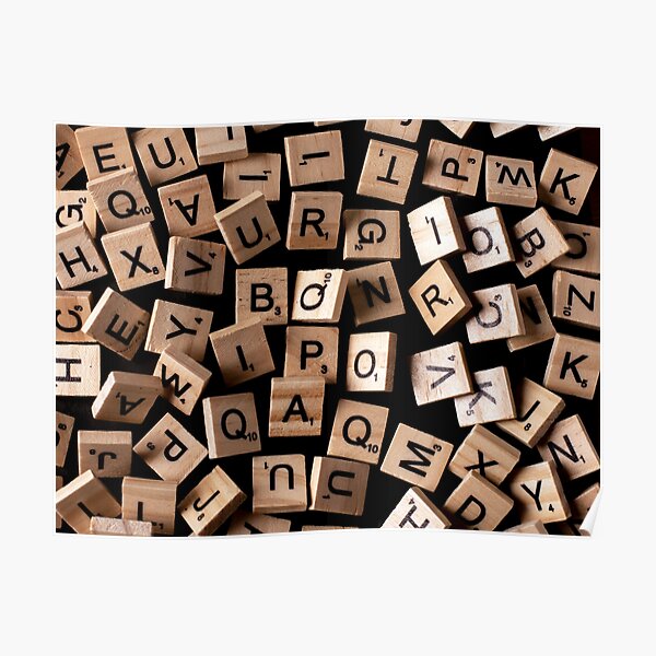 "Wooden Letter Tiles Explosion!" Poster by Redbubble