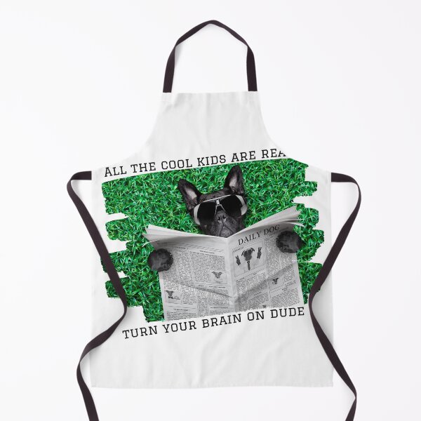 Item preview, All The Cool Kids Are Reading Turn Your Brain On Dude Reading Dog With Newspaper and Sunglasses designed and sold by Rainbows Rock.
