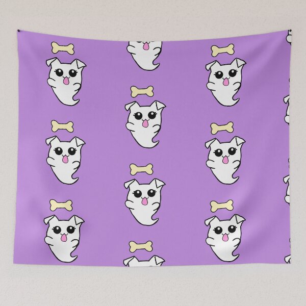 Item preview, Cute Halloween begging chibi dog ghost kawaii halloween 2021 designed and sold by NerdyChibi.