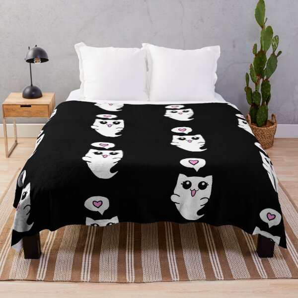 Item preview, Cute halloween ghost cat kawaii chibi love designed and sold by NerdyChibi.