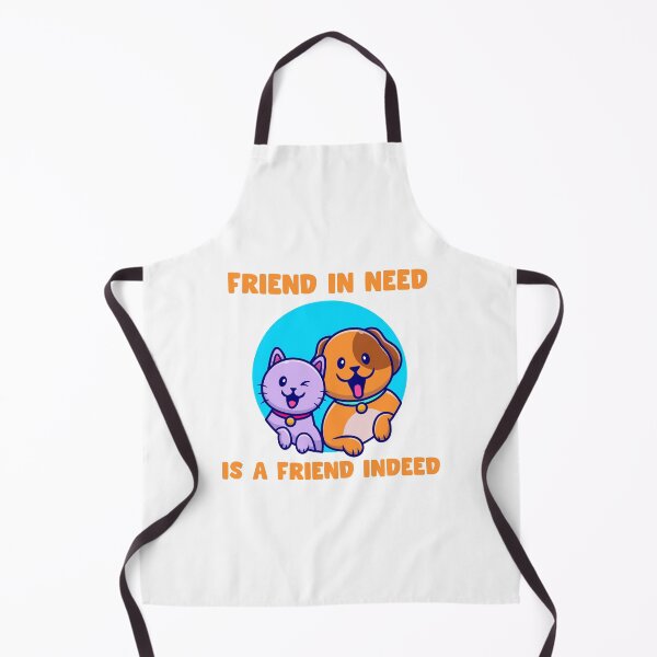 Item preview, Friend in need is a friend indeed | cat and dog friends  designed and sold by Giovanni's  Brown Quotes.