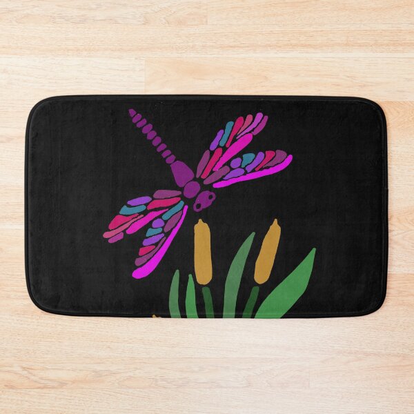 Item preview, Cool Colorful Dragonfly and Cattails Abstract Art designed and sold by Nature's Fancy.