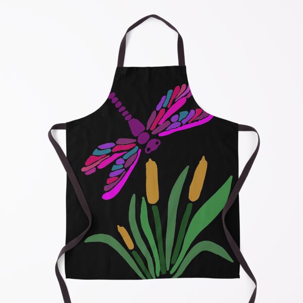Item preview, Cool Colorful Dragonfly and Cattails Abstract Art designed and sold by Nature's Fancy.