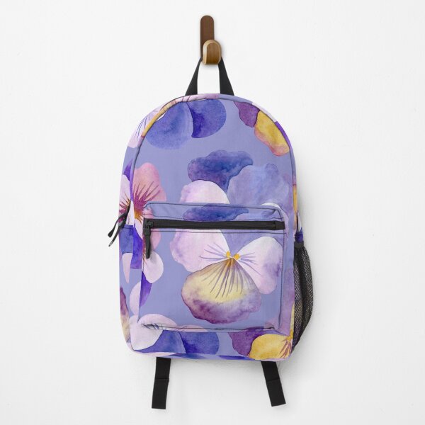Item preview, Watercolor pansies on a purple background designed and sold by flaxlynx.