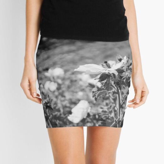 Monochrome Yosemite Blooms Mini Skirt