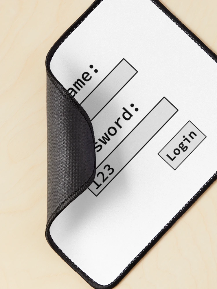 Thumbnail 2 of 5, Mouse Pad, Login Form, Username Admin Password 123, Software Developer, Software Engineer, Computer Science, Programmer, Programming Humor, Light designed and sold by Max-Wear.