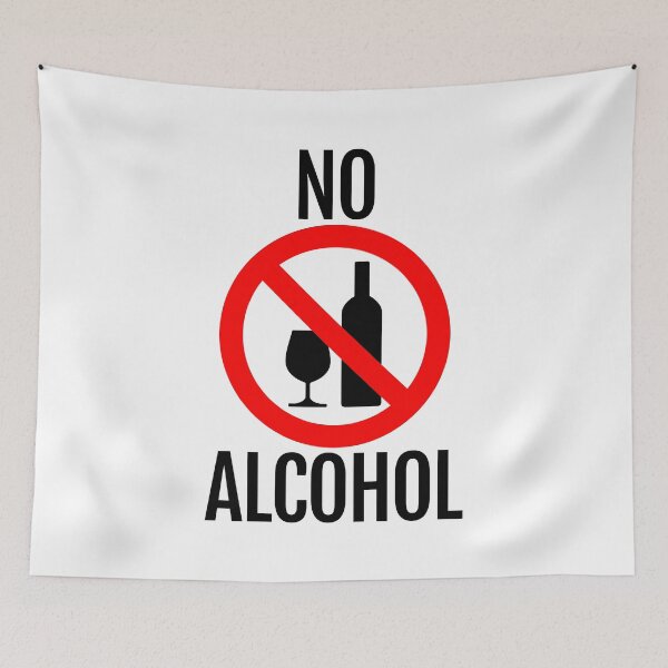 Item preview, No Alcohol - Anti-Alcohol Sign for Homes or Businesses designed and sold by CoolArtGeek.