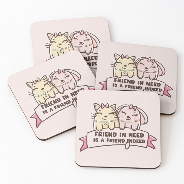 Item preview, Friend in need is a friend indeed | two cats best friends designed and sold by Giovanni's  Brown Quotes.