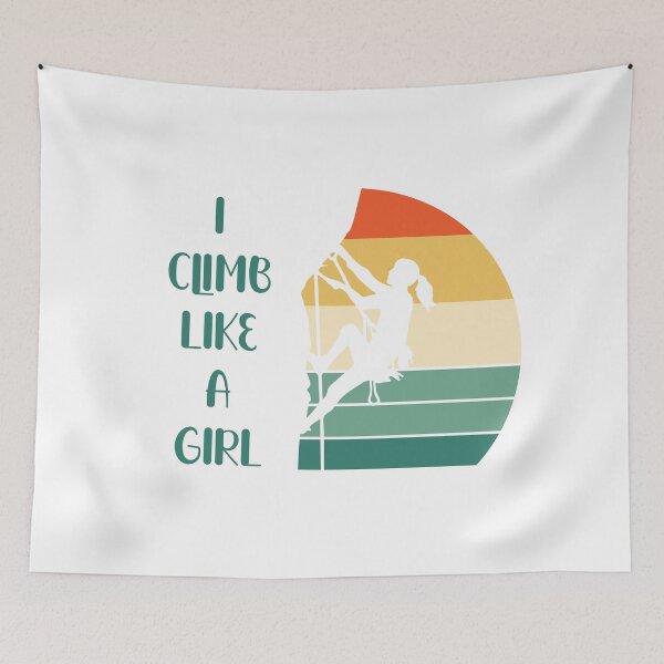 Item preview, I Climb Like A Girl - Vintage Dark Sunset designed and sold by Trinket-Trickster.