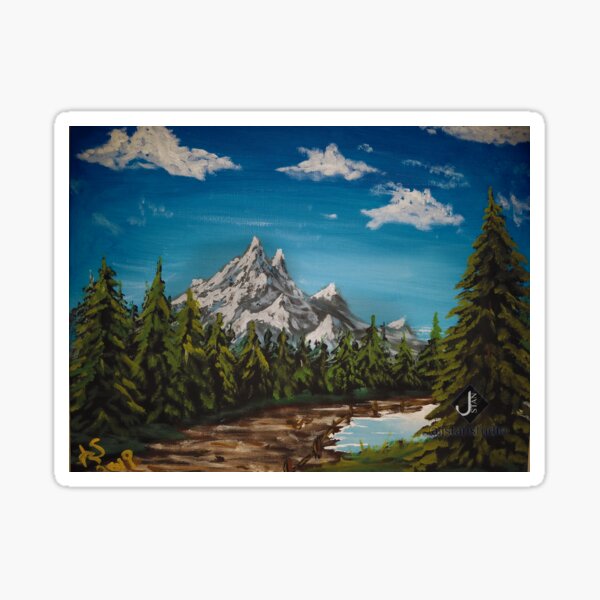 Summer Mountain Peak Sticker