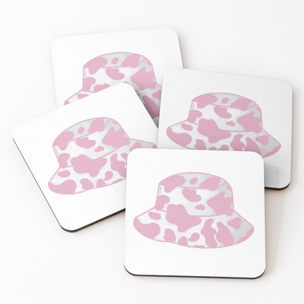 Artikelvorschau, Bucket Hat mit Kuh-Print in Pink entworfen und verkauft von sarahavery58.