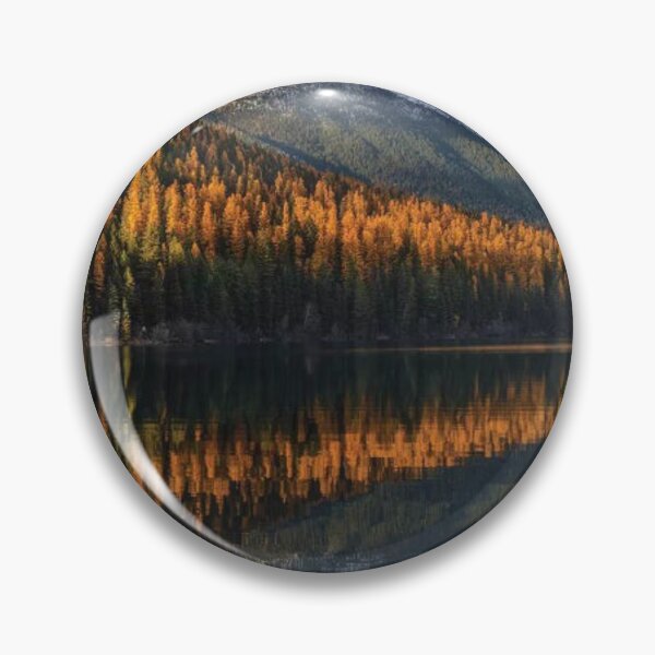 Item preview, Mountain Peaks Reflect Into Bowman Lake In Autumn Glacier National Park designed and sold by HammiltenJohn.