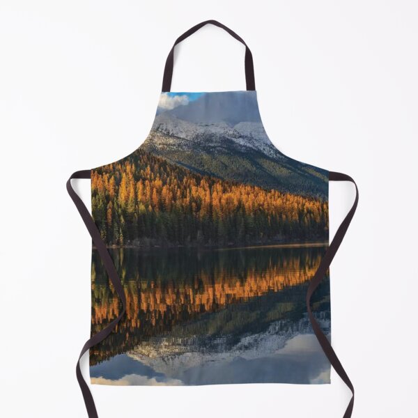 Item preview, Mountain Peaks Reflect Into Bowman Lake In Autumn Glacier National Park designed and sold by HammiltenJohn.