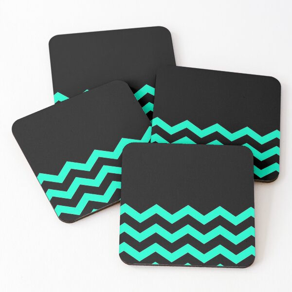Item preview, AQUA AND BLACK CHEVRON ZIG ZAG  HALF TONE PATTERN - BY OZCUSHIONSTOO designed and sold by ozcushionstoo.