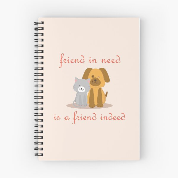 Item preview, Friend in need is a friend indeed | cat and a dog are best friend  designed and sold by Giovanni's  Brown Quotes.