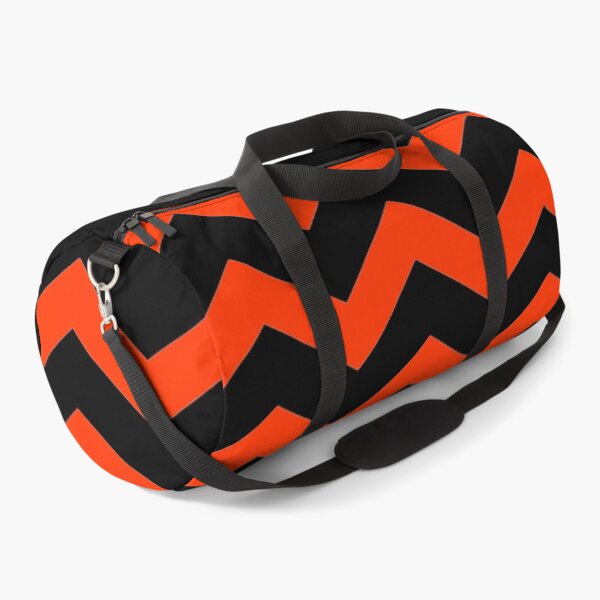 Item preview, BLACK AND ORANGE CHEVRON HALF SOLID HALF CHEVRON DESIGN  designed and sold by ozcushionstoo.