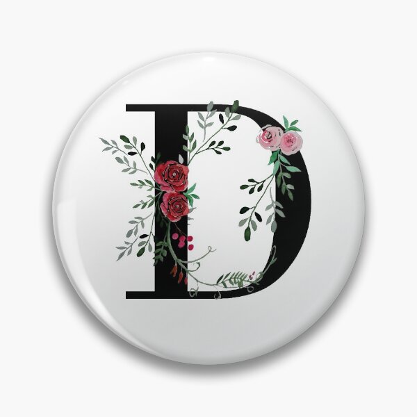 Item preview, Letter D Initials monogram floral designed and sold by Saba-Red-Ideas.