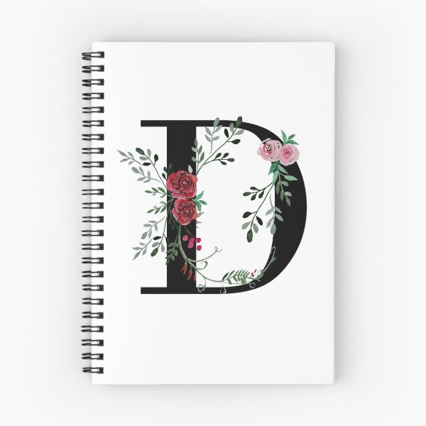 Item preview, Letter D Initials monogram floral designed and sold by Saba-Red-Ideas.