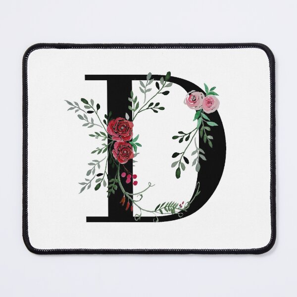 Item preview, Letter D Initials monogram floral designed and sold by Saba-Red-Ideas.