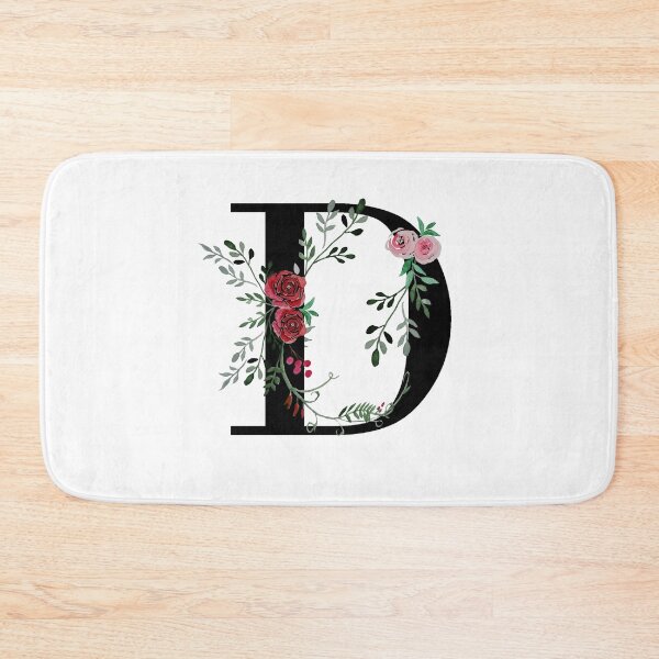 Item preview, Letter D Initials monogram floral designed and sold by Saba-Red-Ideas.