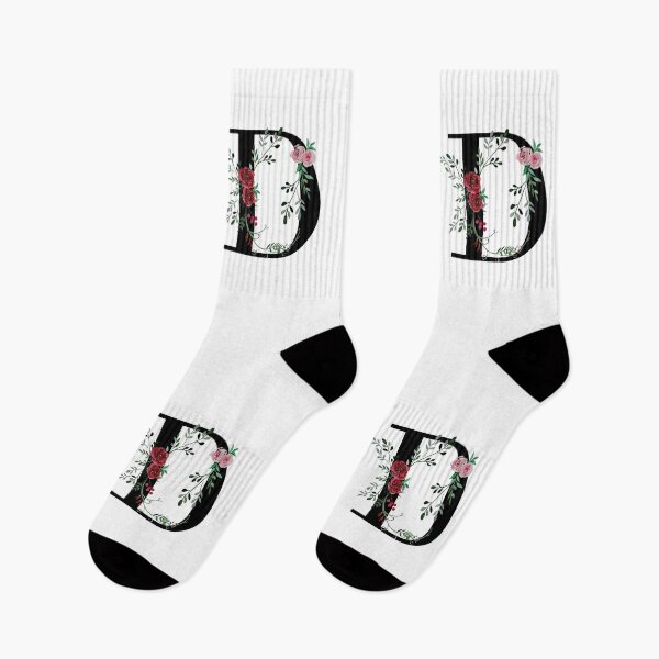 Item preview, Letter D Initials monogram floral designed and sold by Saba-Red-Ideas.