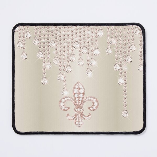 Item preview, Metallic Rose Gold, Morganite And Glitter Fleur-de-lis On Smooth Blush Gradient designed and sold by IZiets.