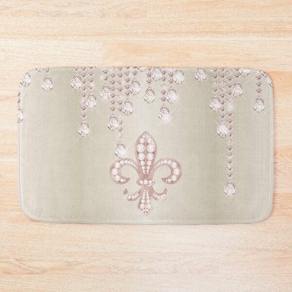 Item preview, Metallic Rose Gold, Morganite And Glitter Fleur-de-lis On Smooth Blush Gradient designed and sold by IZiets.
