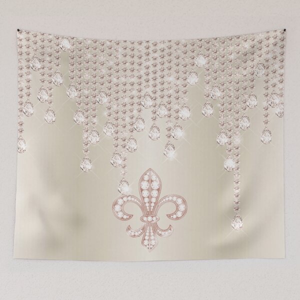 Item preview, Metallic Rose Gold, Morganite And Glitter Fleur-de-lis On Smooth Blush Gradient designed and sold by IZiets.