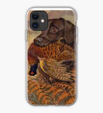 Vintage Chocolate Lab Hunting iPhone Case