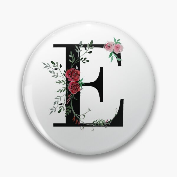 Item preview, Letter E Initials monogram floral designed and sold by Saba-Red-Ideas.