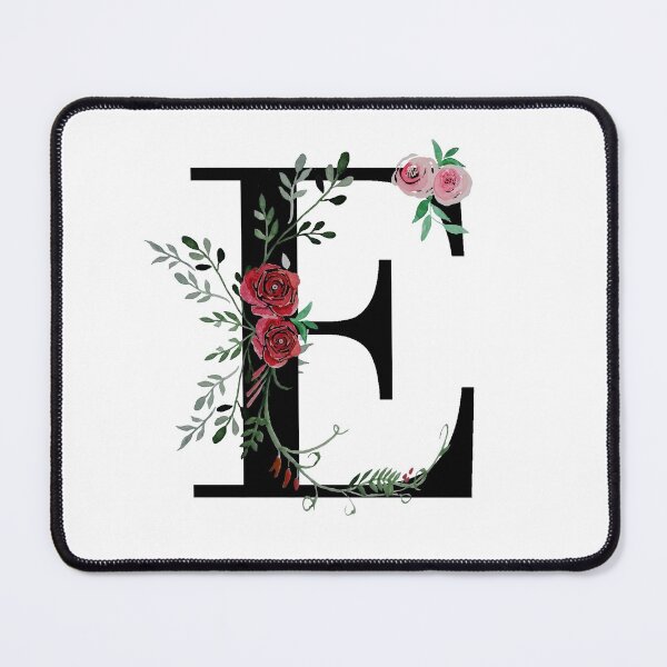 Item preview, Letter E Initials monogram floral designed and sold by Saba-Red-Ideas.