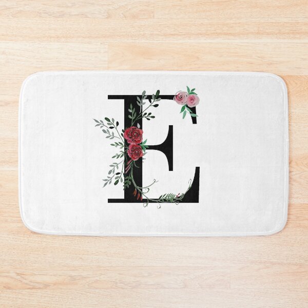 Item preview, Letter E Initials monogram floral designed and sold by Saba-Red-Ideas.