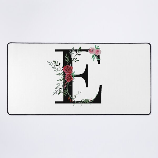 Item preview, Letter E Initials monogram floral designed and sold by Saba-Red-Ideas.
