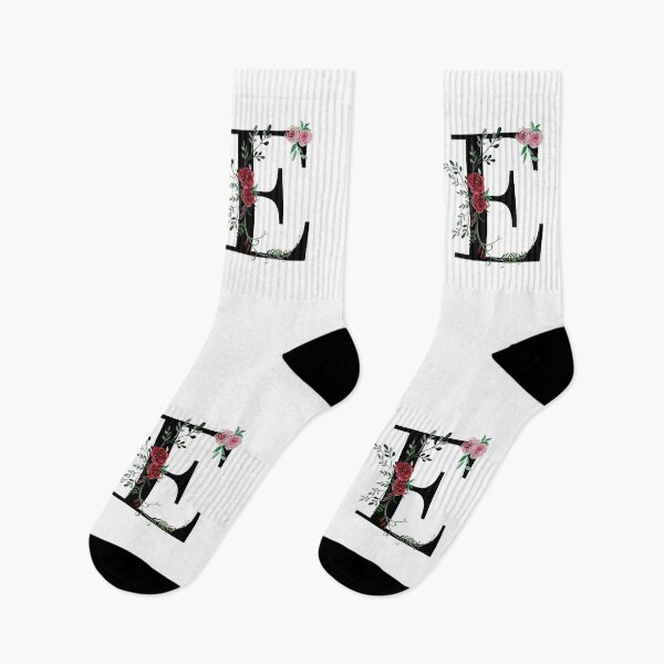 Item preview, Letter E Initials monogram floral designed and sold by Saba-Red-Ideas.