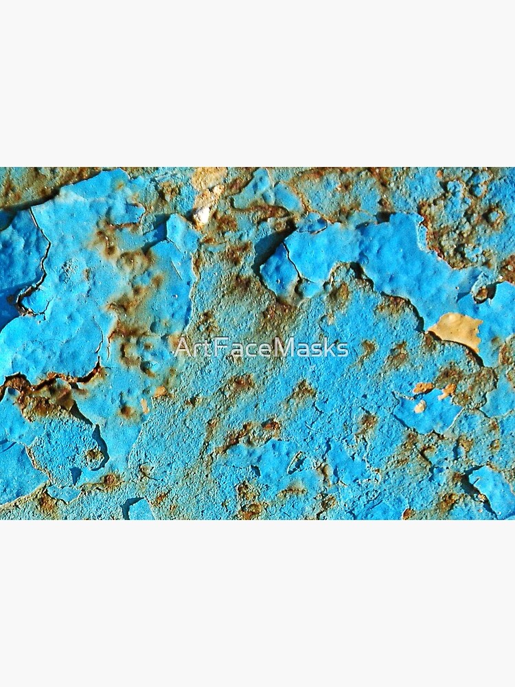 Turquoise Blue Flaking Paint with Rust Stains by ArtFaceMasks
