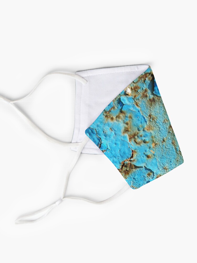 Alternate view of Turquoise Blue Flaking Paint with Rust Stains Mask