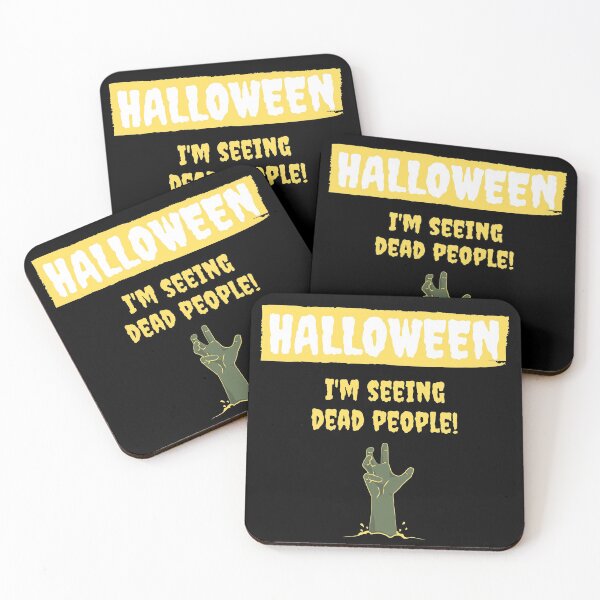 Item preview, Halloween: I'm Seeing Dead People! (yellow outline version) designed and sold by CherryDamzel.
