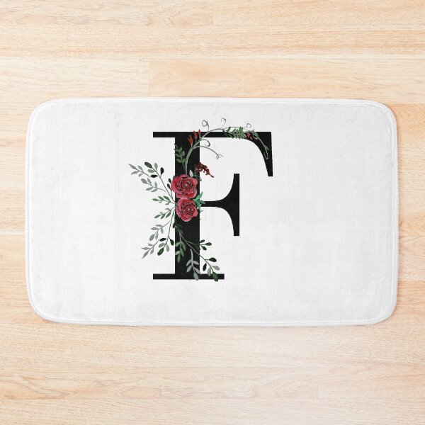 Item preview, Letter F Initials monogram floral designed and sold by Saba-Red-Ideas.