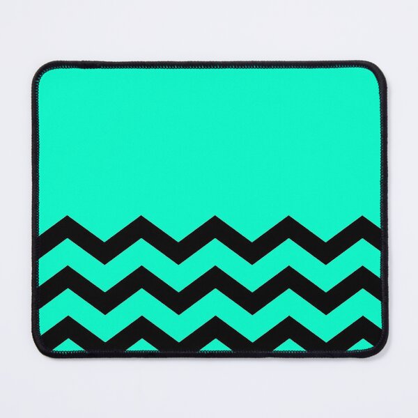 Item preview, BLACK AND AQUA CHEVRON ZIG ZAG  HALF TONE PATTERN - BY OZCUSHIONSTOO designed and sold by ozcushionstoo.