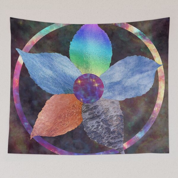 Item preview, The Five Elements - Flower Pentacle - Air, Earth, Fire, Water, Love designed and sold by Loveday Funck.