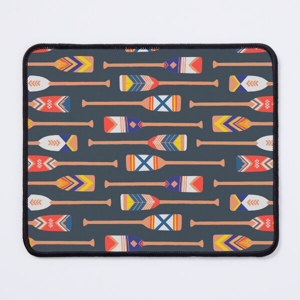 Item preview, Canoe Paddles Patterns - Charcoal designed and sold by EcoElsa.