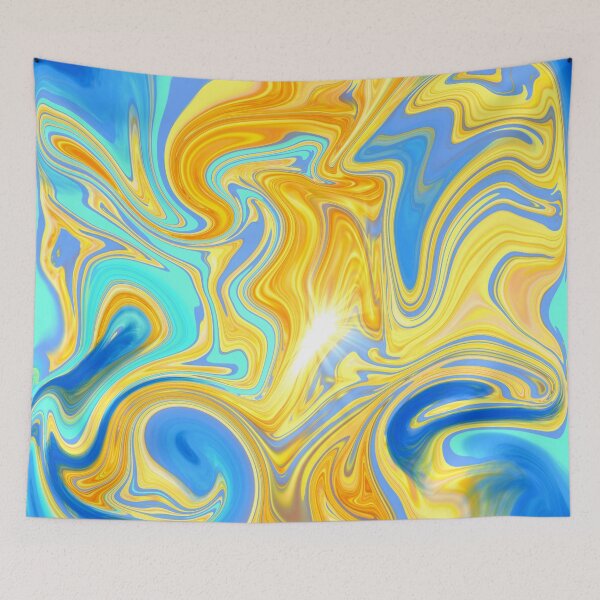 Item preview, Blue and Gold Marble Swirling Sky Abstract  designed and sold by Deborah Camp.