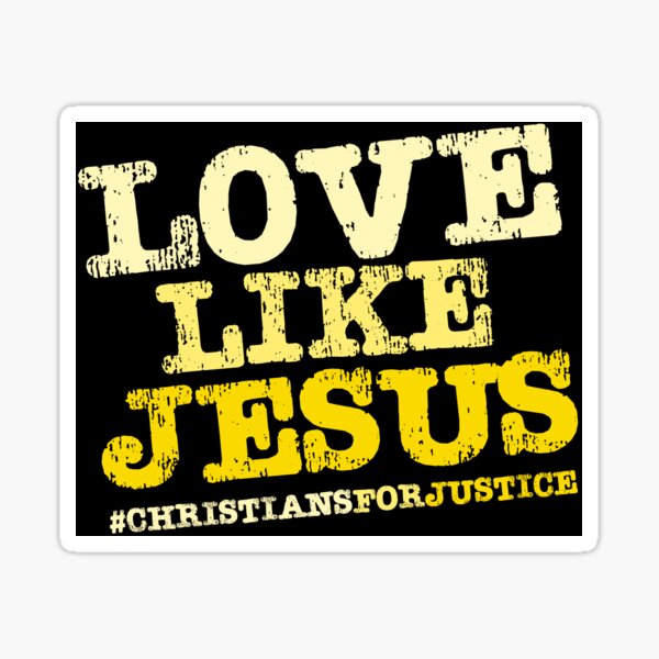 Artikel-Vorschau von Christen für Gerechtigkeit: Liebe wie Jesus (gelber Text), designt und verkauft von Ofeefee.