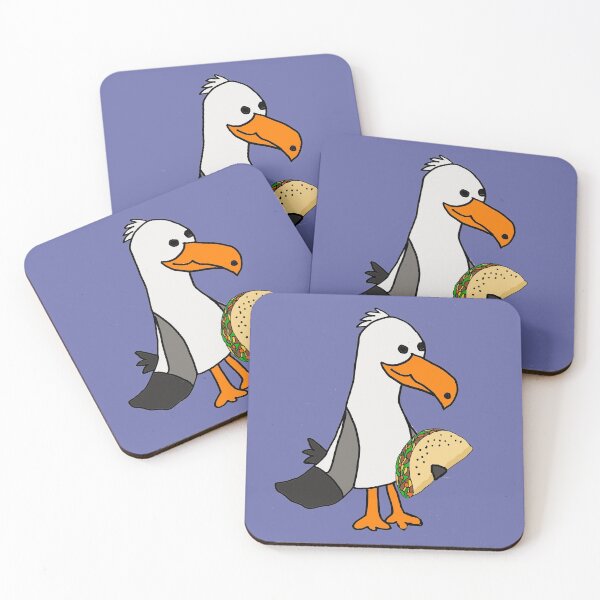 Item preview, Funny Seagull eating Taco Cartoon designed and sold by Nature's Fancy.